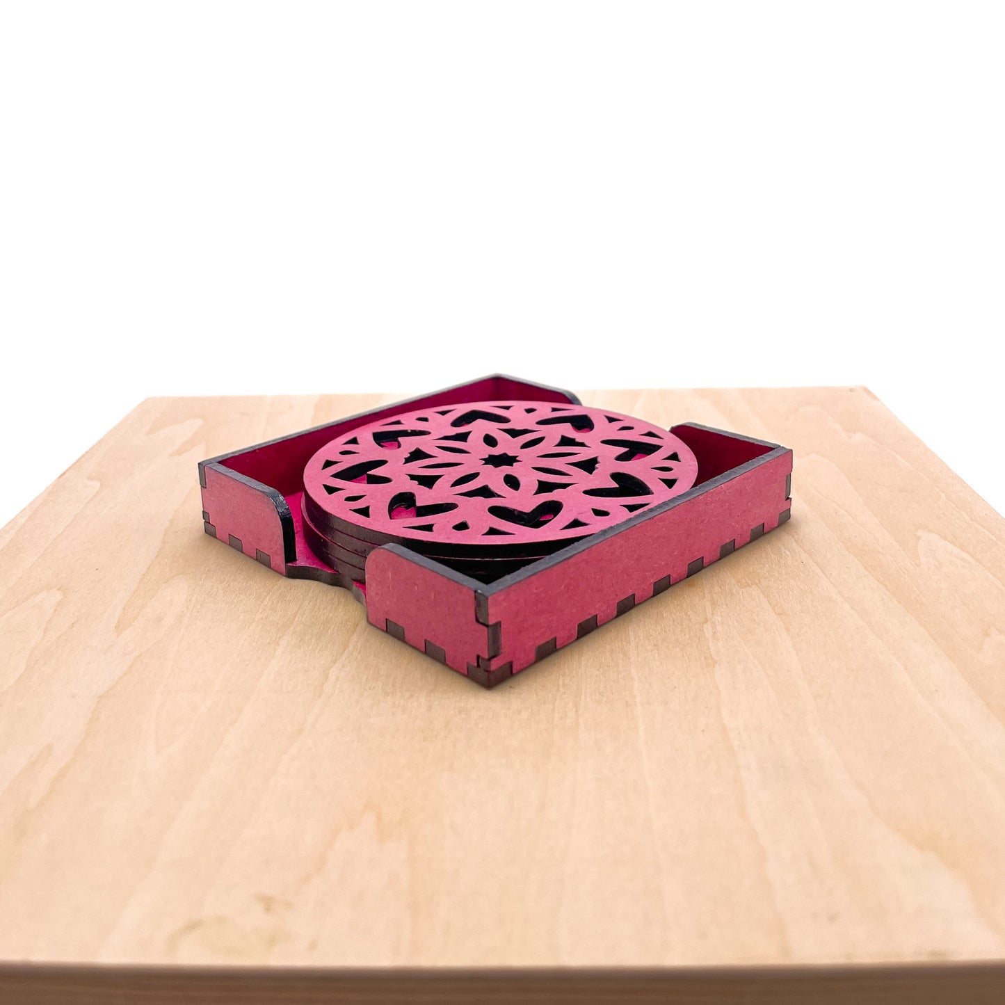 Mandala Art Coasters-Ashtadash Wooden-Pink