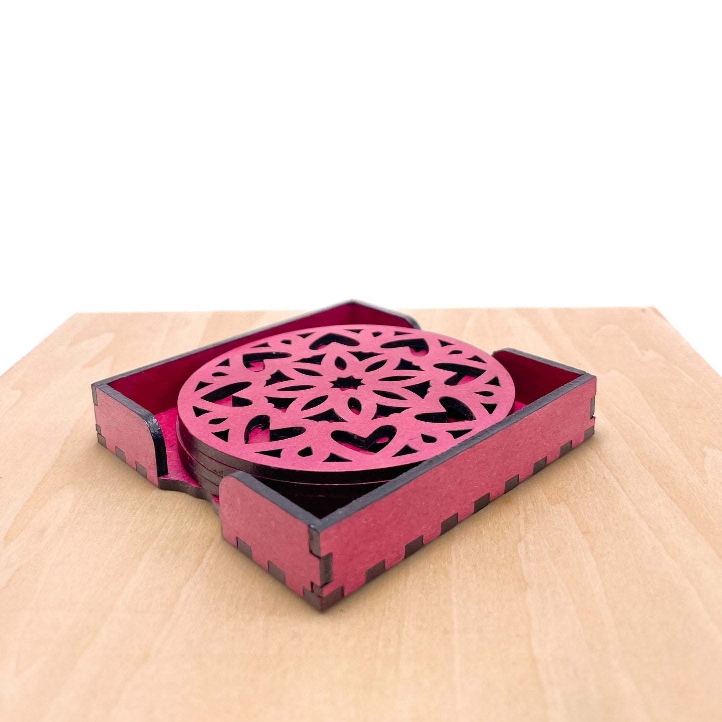 Mandala Art Coasters-Ashtadash Wooden-Pink