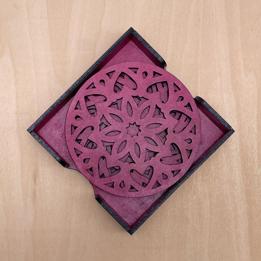 Mandala Art Coasters-Ashtadash Wooden-Pink