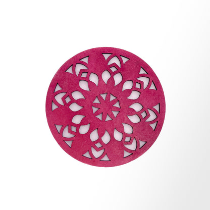 Mandala Art Coasters-Vimsati Wooden-Pink