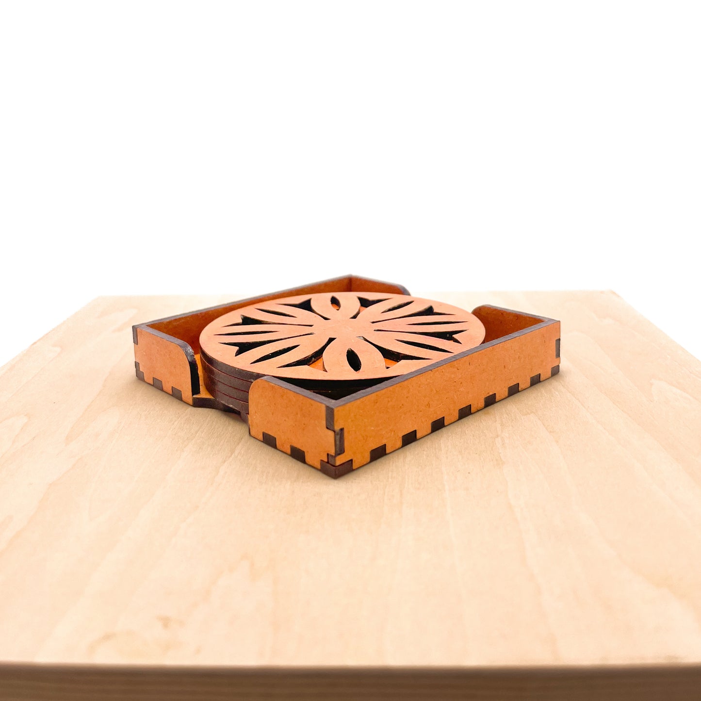 Mandala Art Coasters-Dwe Wooden-Red Cedar