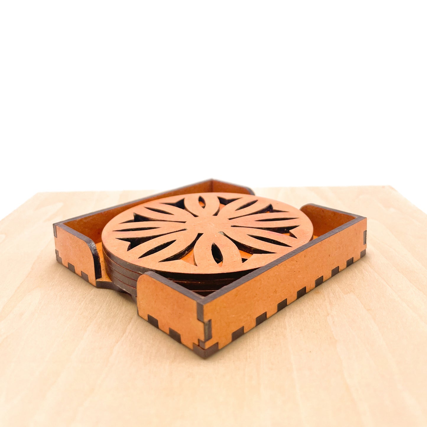 Mandala Art Coasters-Dwe Wooden-Red Cedar