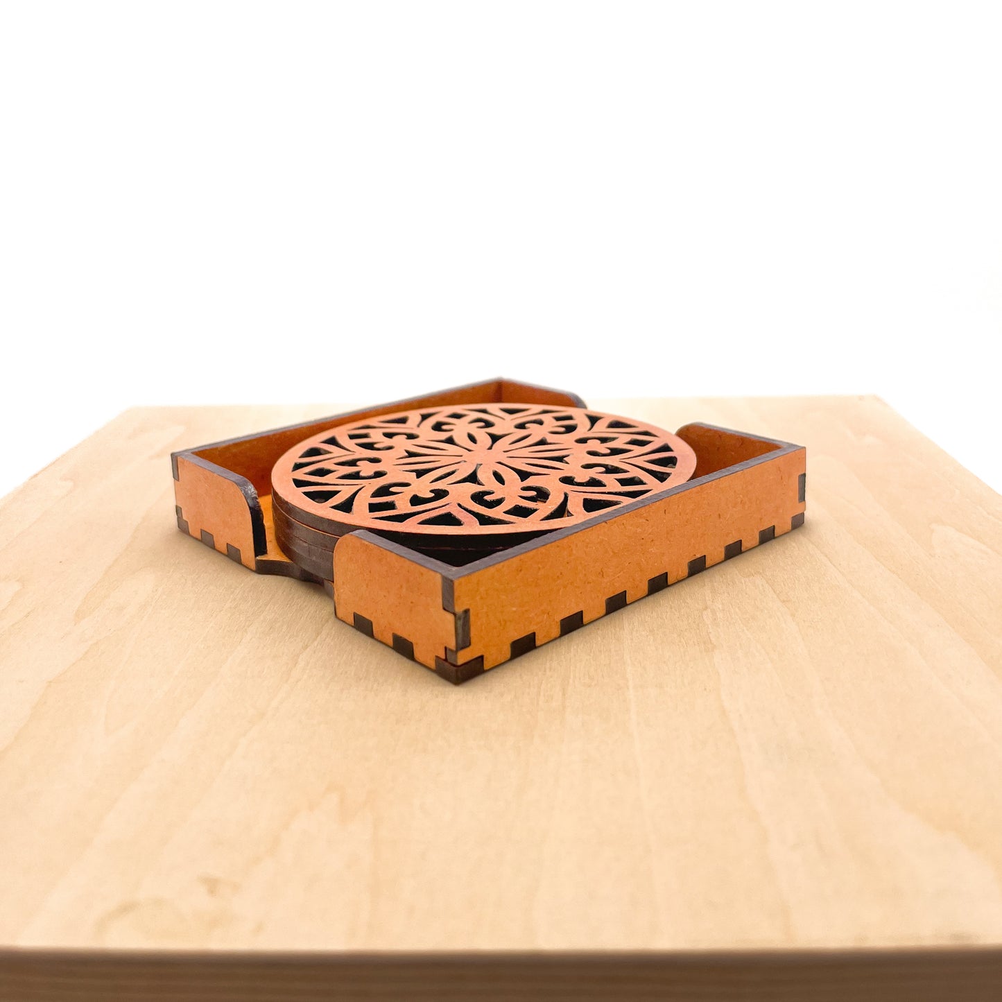 Mandala Art Coasters-Treeni Wooden-Red Cedar