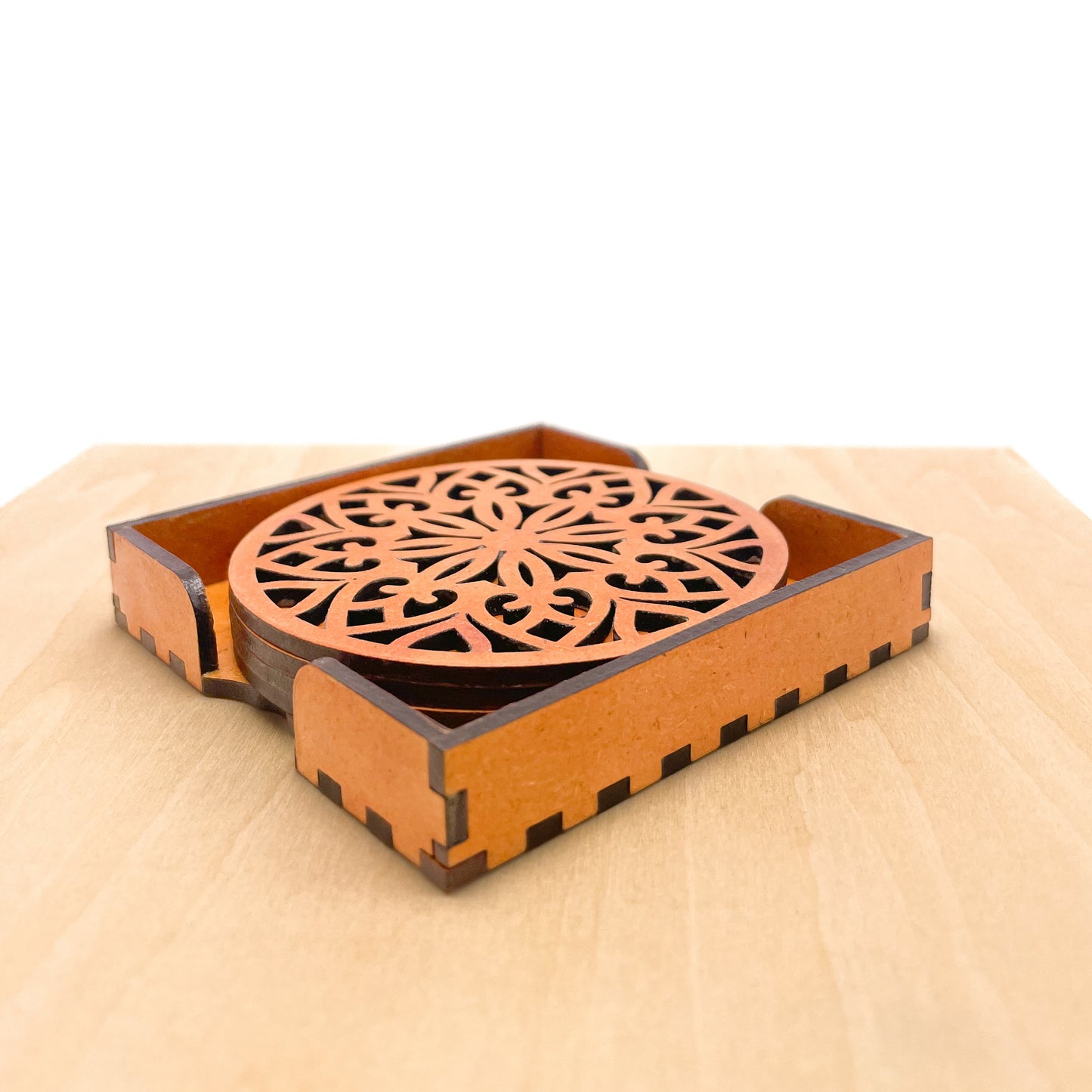 Mandala Art Coasters-Treeni Wooden-Red Cedar