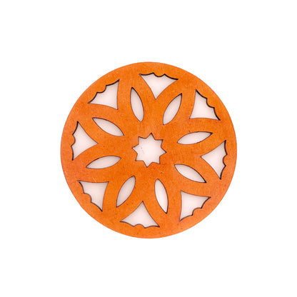 Mandala Art Coasters-Pancha Wooden-Red Cedar