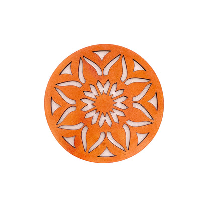 Mandala Art Coasters-Sapta Wooden-Red Cedar