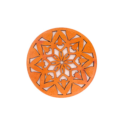 Mandala Art Coasters-Ashta Wooden-Red Cedar