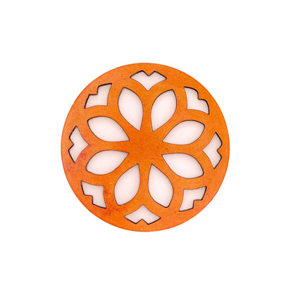 Mandala Art Coasters-Nava Wooden-Red Cedar