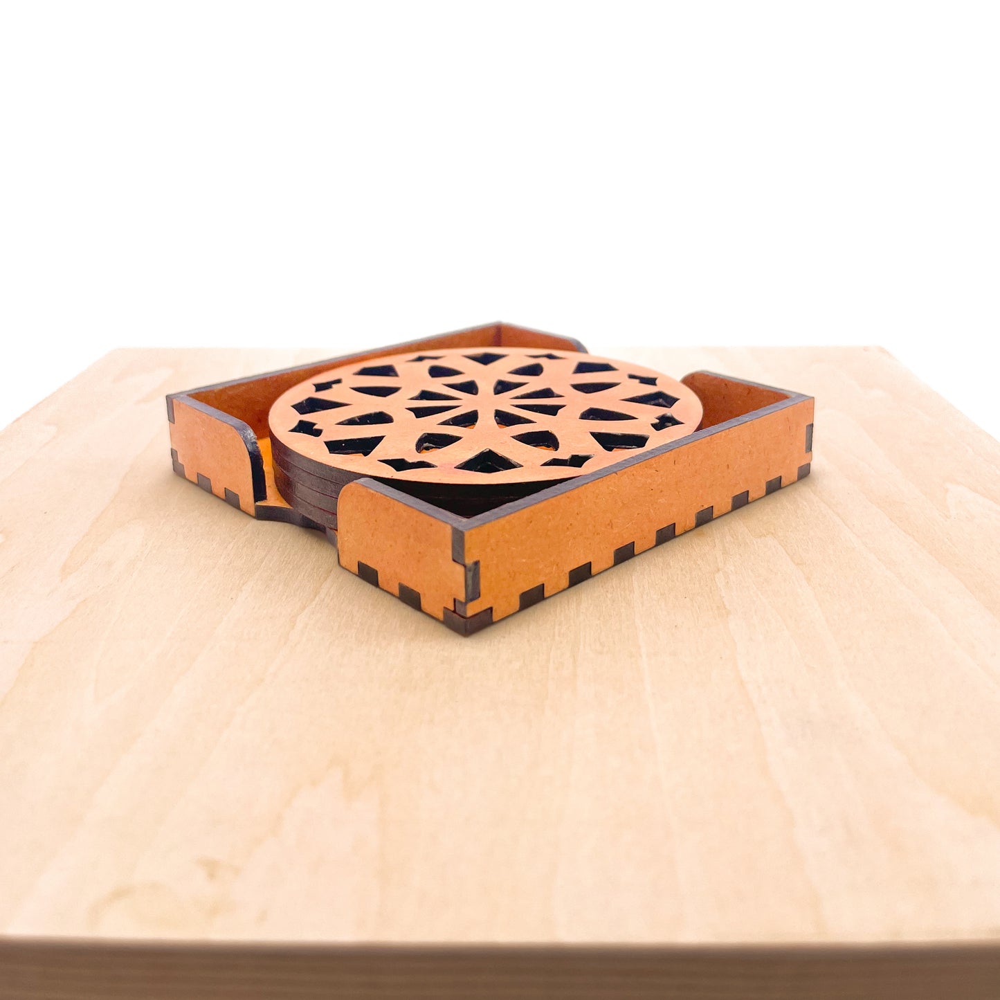 Mandala Art Coasters-Dasha Wooden-Red Cedar