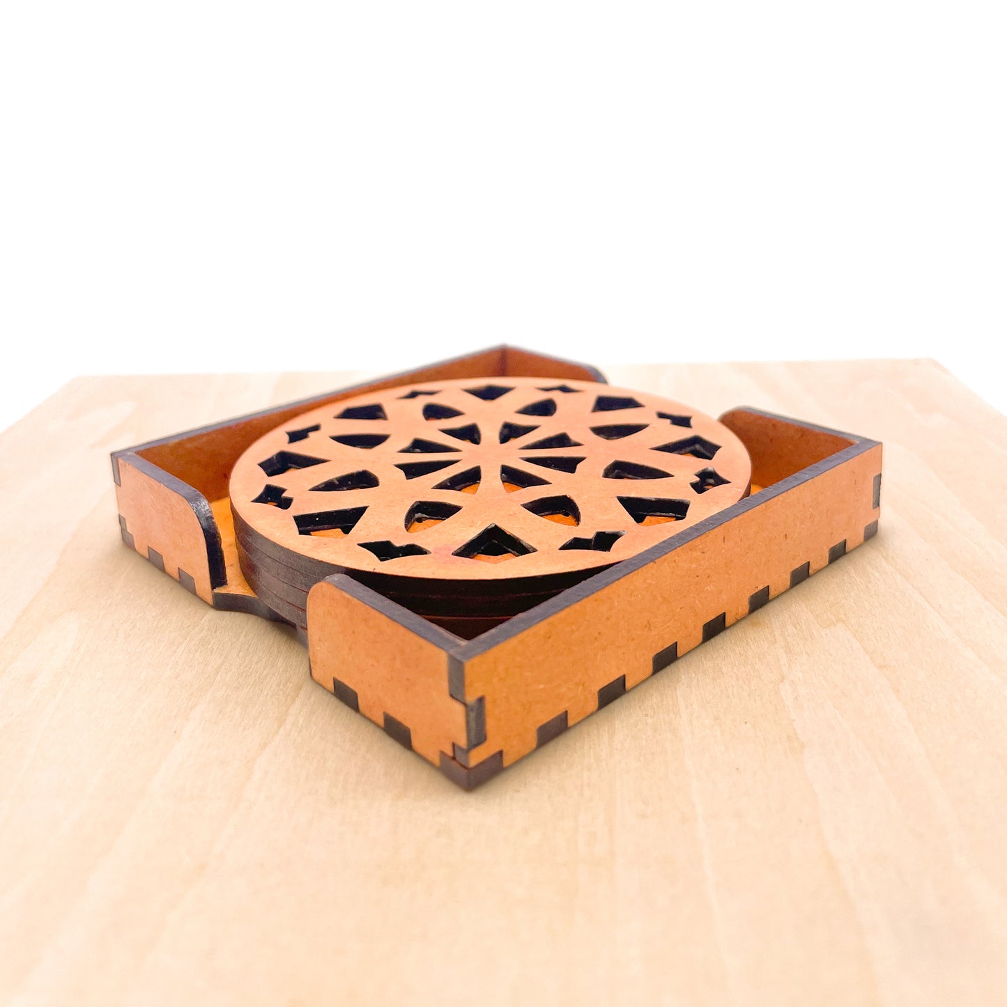 Mandala Art Coasters-Dasha Wooden-Red Cedar