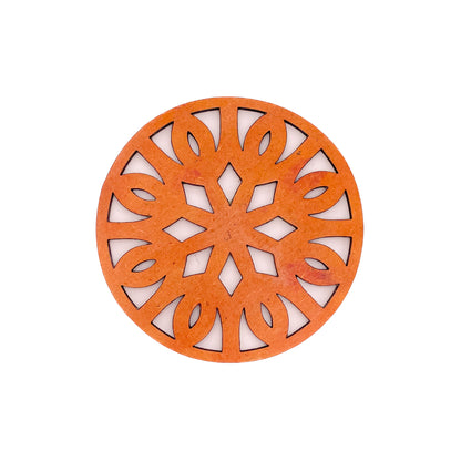 Mandala Art Coasters-Trayodash Wooden-Red Cedar