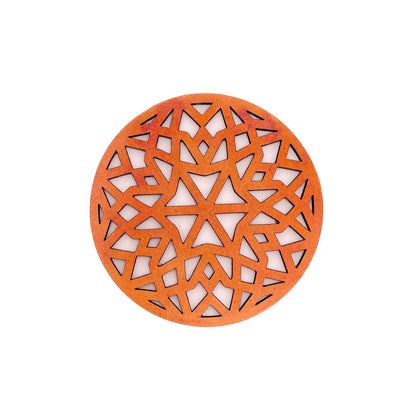 Mandala Art Coasters-Chaturdash Wooden-Red Cedar