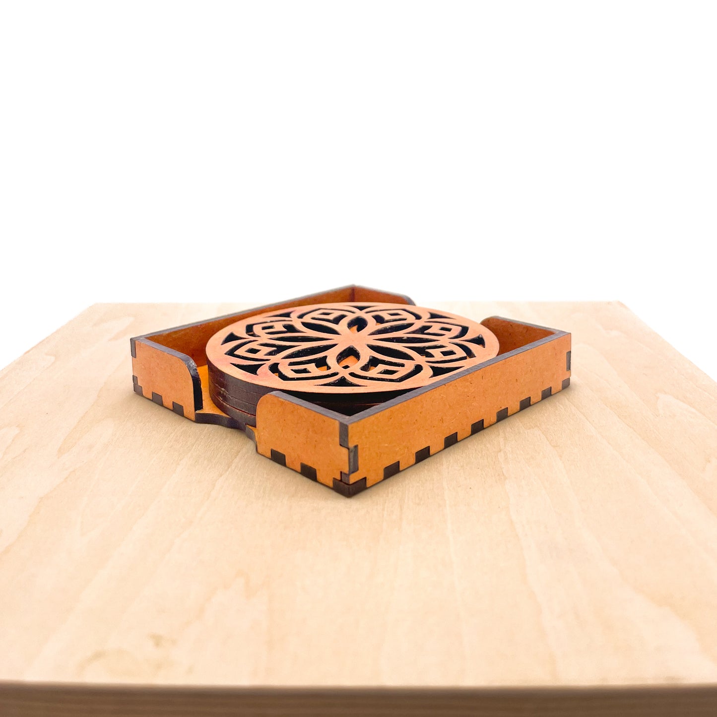 Mandala Art Coasters-Shodash Wooden-Red Cedar