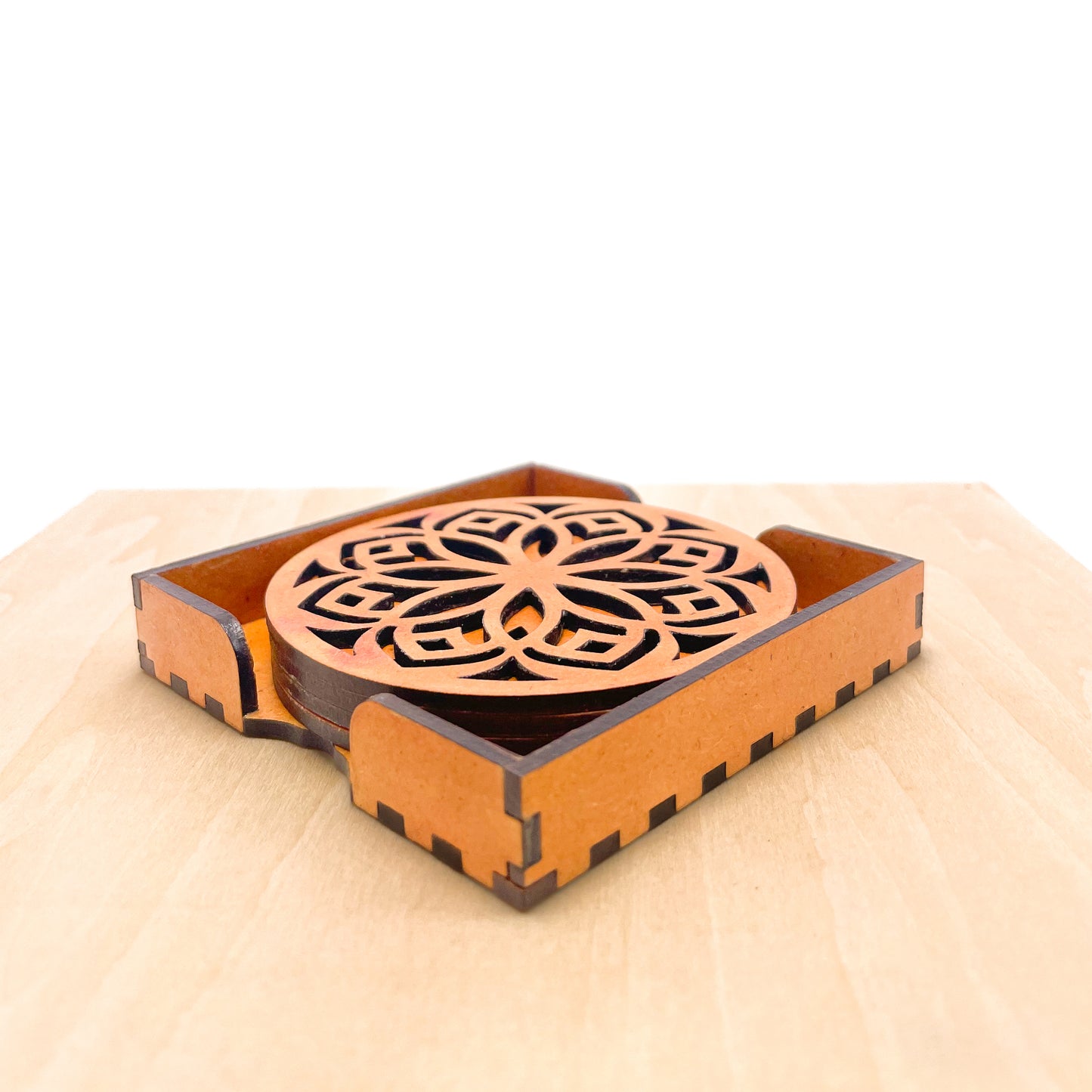 Mandala Art Coasters-Shodash Wooden-Red Cedar