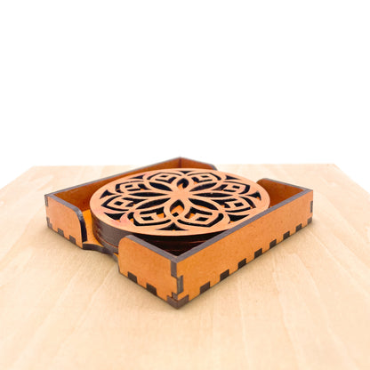Mandala Art Coasters-Shodash Wooden-Red Cedar