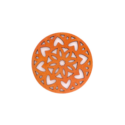 Mandala Art Coasters-Ashtadash Wooden-Red Cedar
