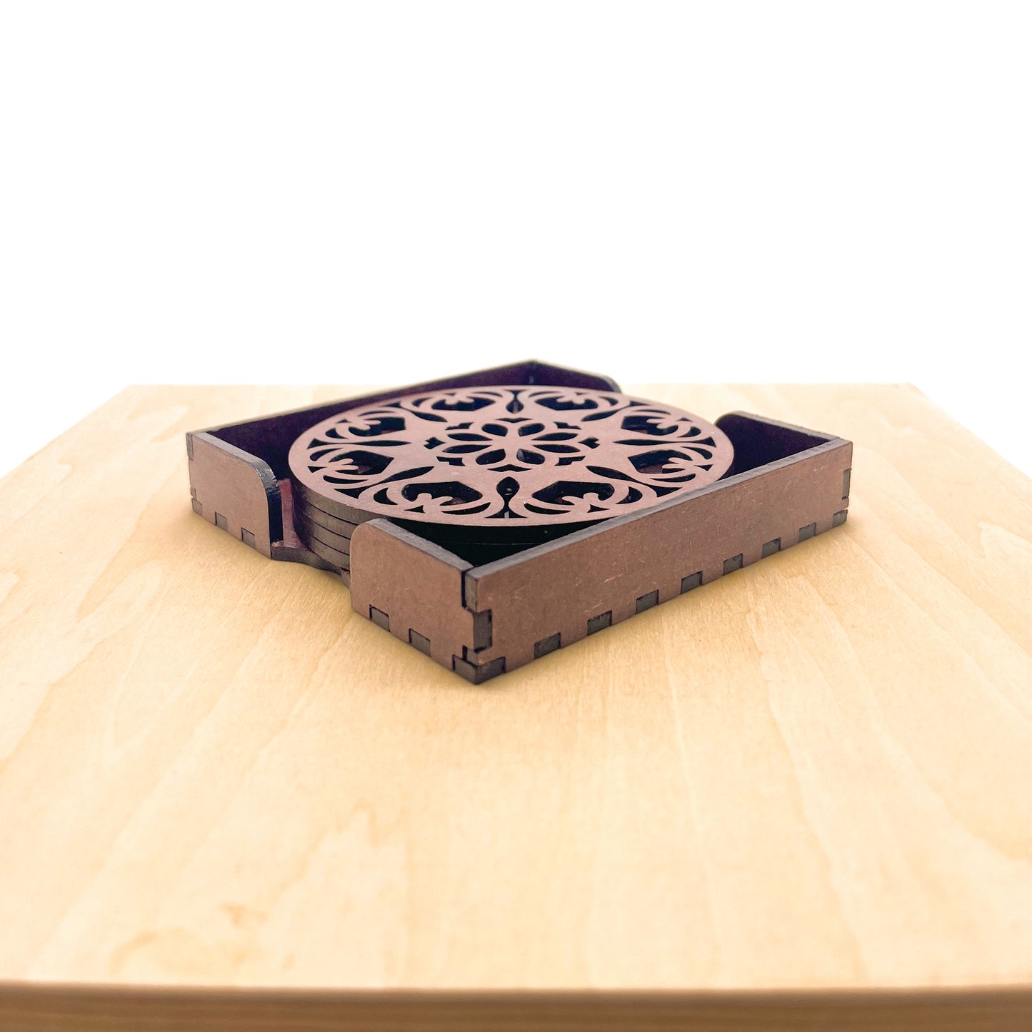 Mandala Art Coasters-Ekam Wooden-Rose Wood