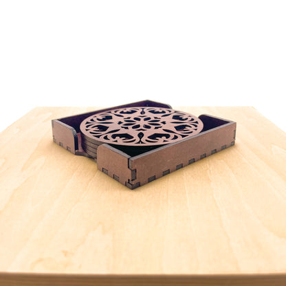Mandala Art Coasters-Ekam Wooden-Rose Wood