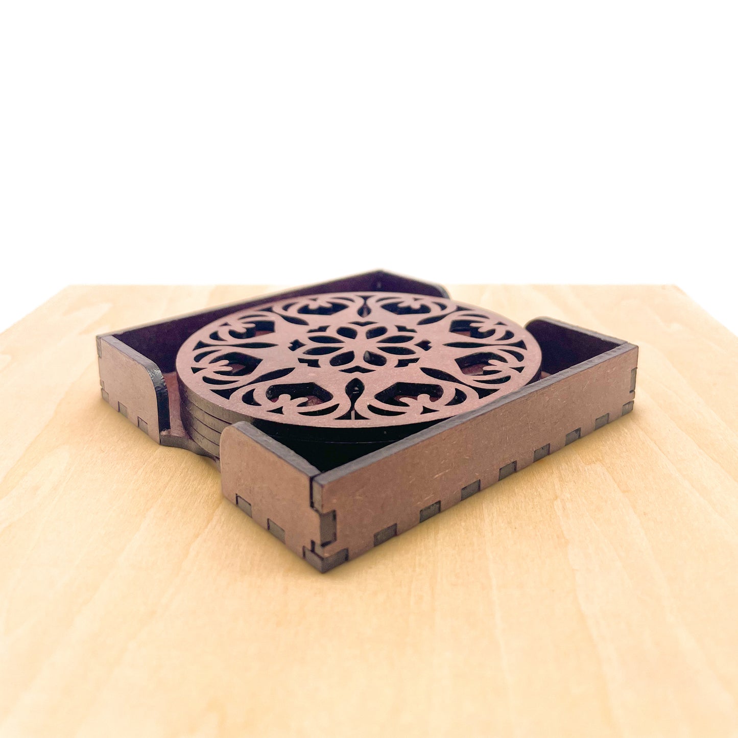 Mandala Art Coasters-Ekam Wooden-Rose Wood