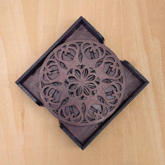 Mandala Art Coasters-Ekam Wooden-Rose Wood