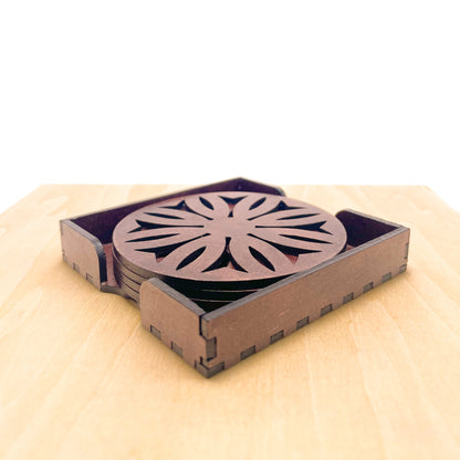 Mandala Art Coasters-Dwe Wooden-Rose Wood