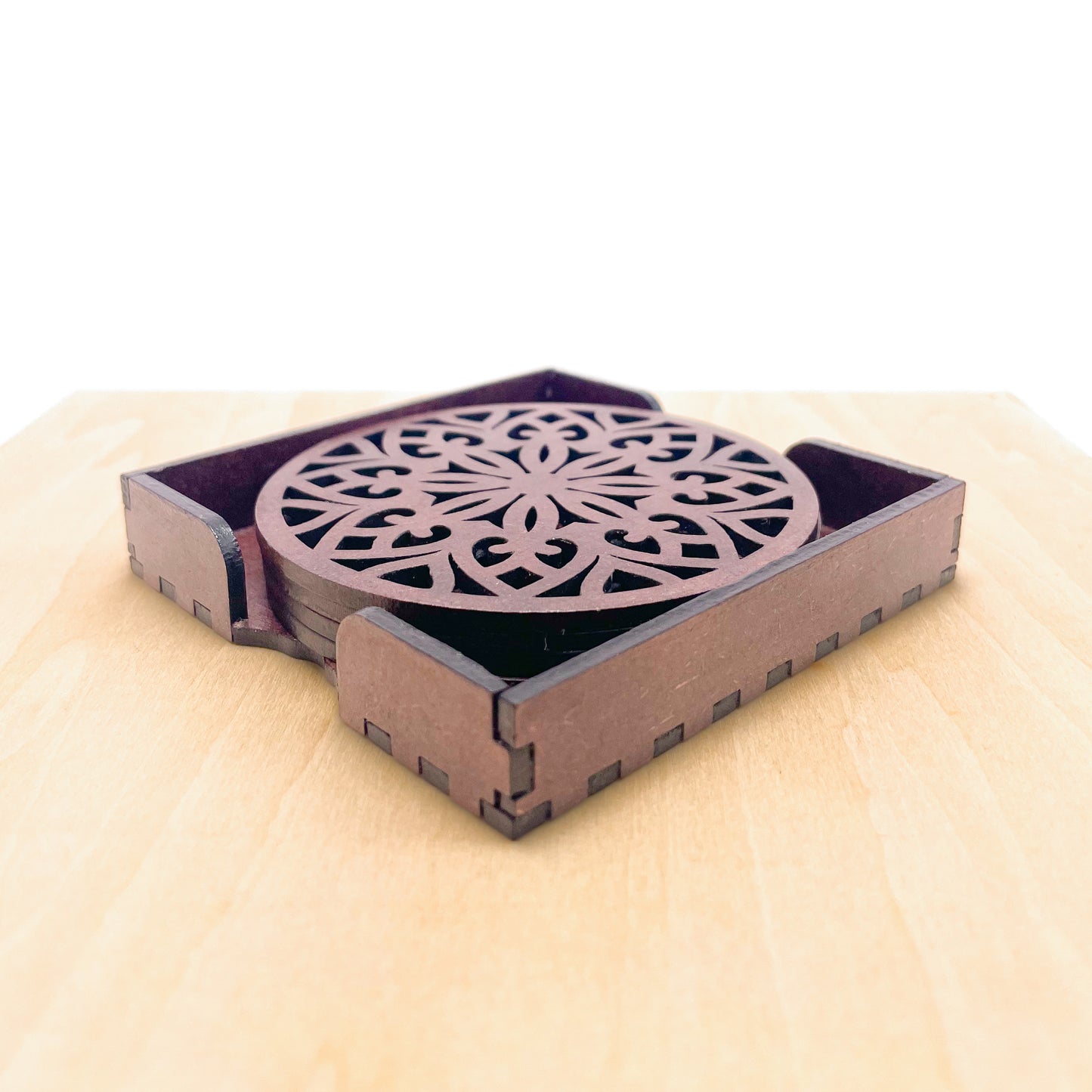 Mandala Art Coasters-Treeni Wooden-Rose Wood