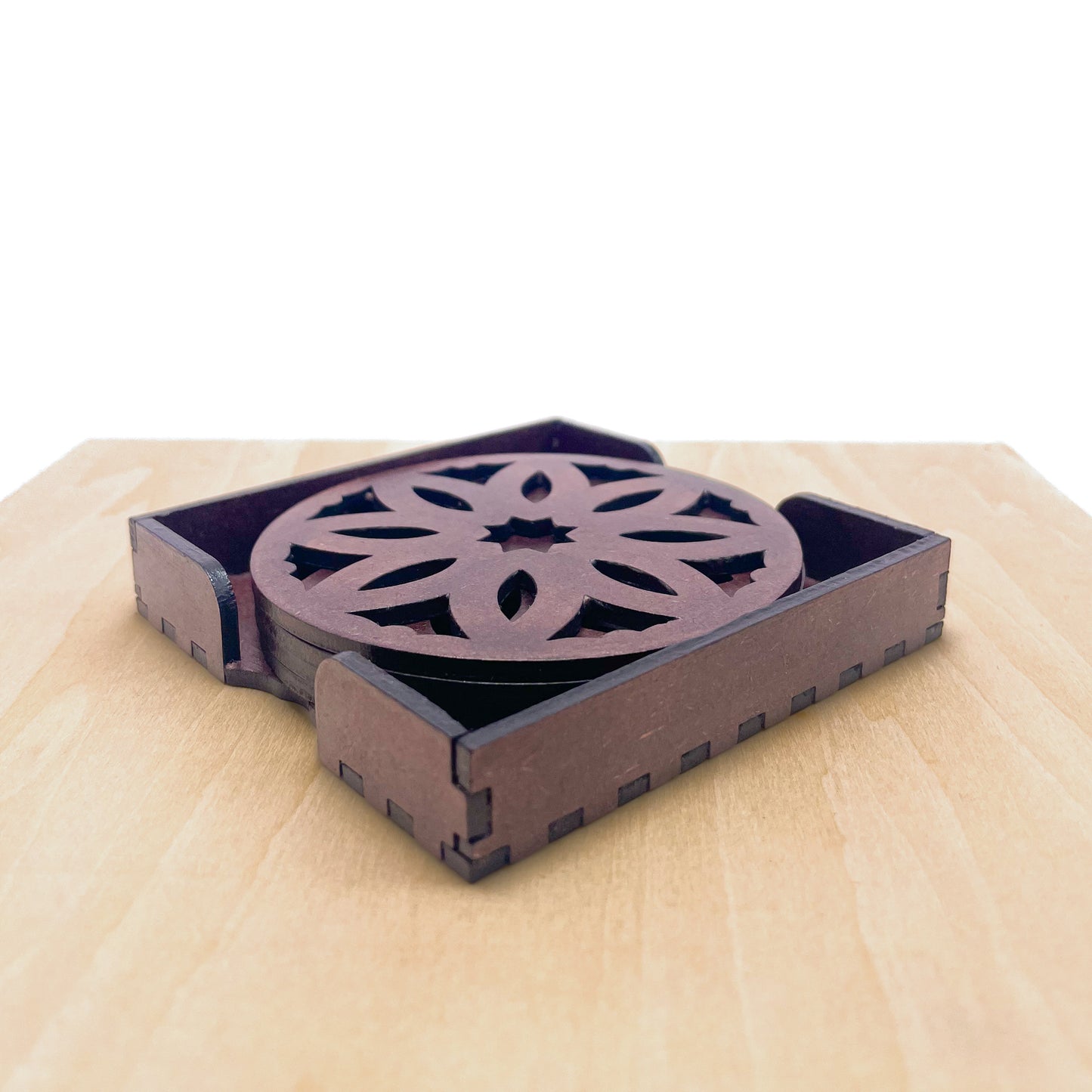Mandala Art Coasters-Pancha Wooden-Rose Wood