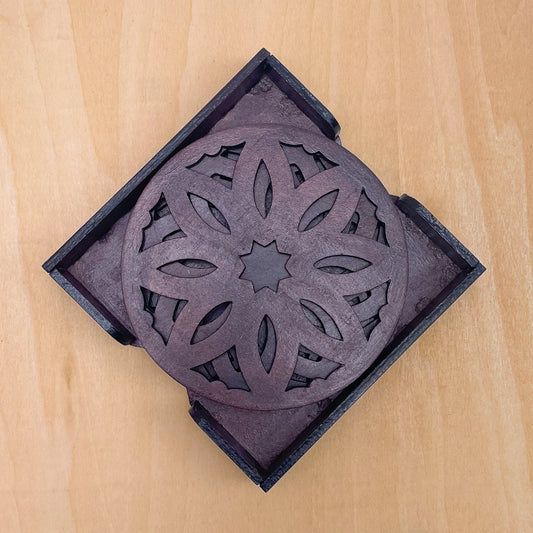 Mandala Art Coasters-Pancha Wooden-Rose Wood