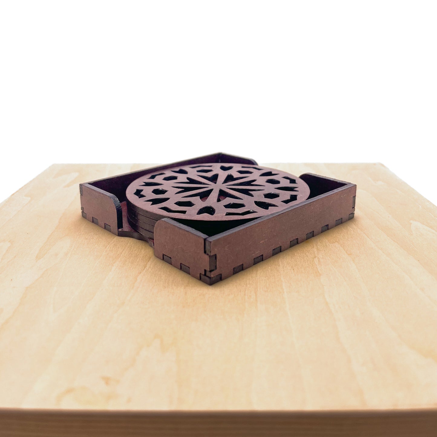 Mandala Art Coasters-Shata Wooden-Rose Wood