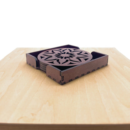 Mandala Art Coasters-Sapta Wooden-Rose Wood