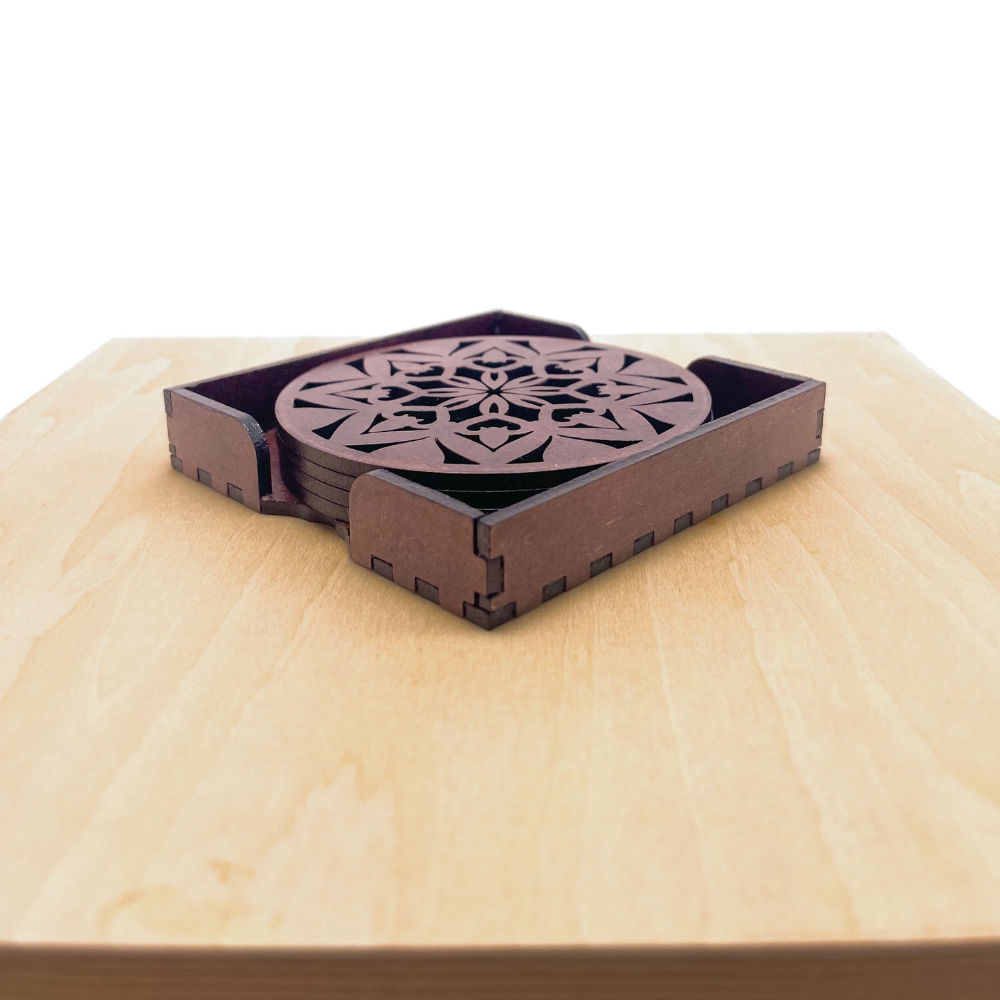 Mandala Art Coasters-Ashta Wooden-Rose Wood