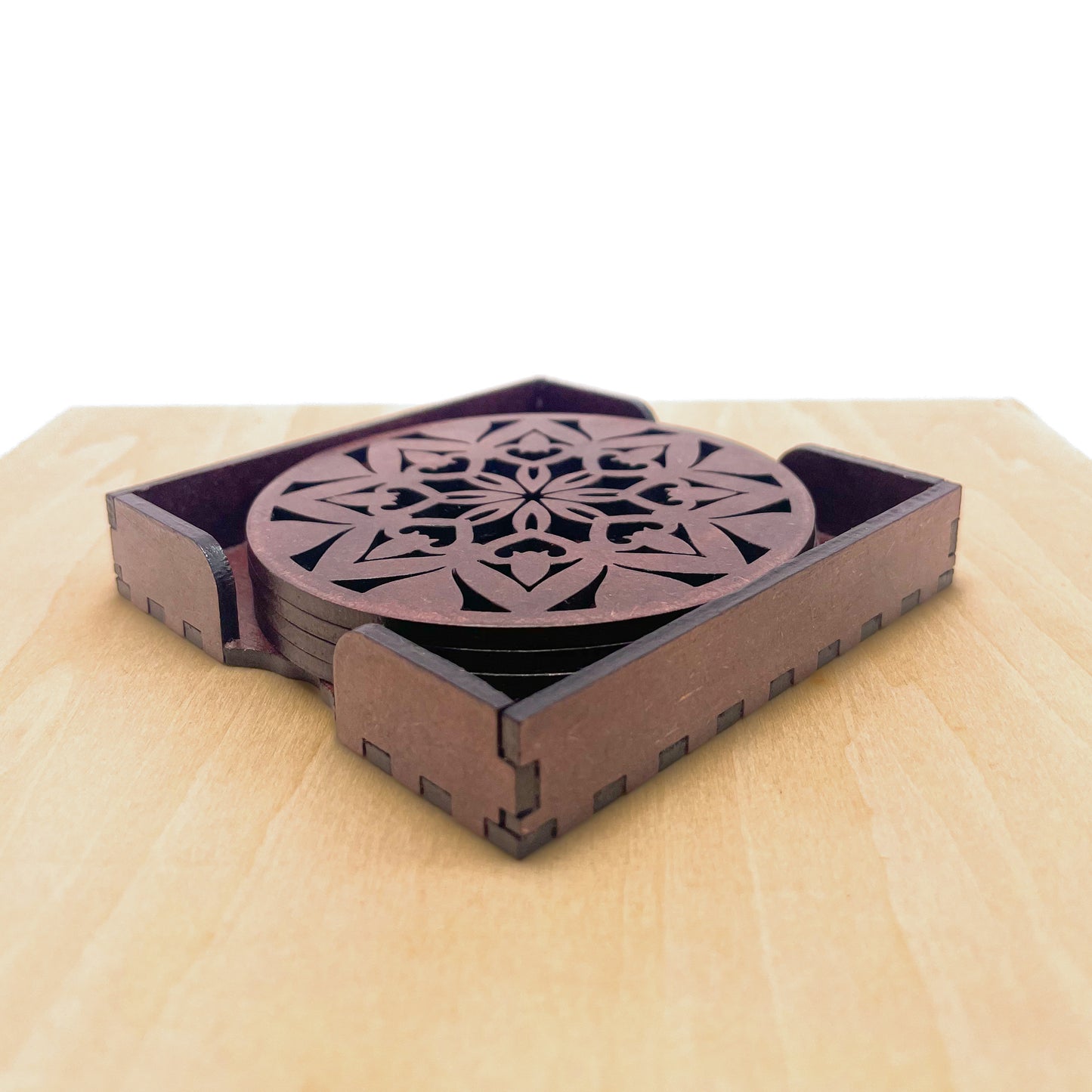 Mandala Art Coasters-Ashta Wooden-Rose Wood