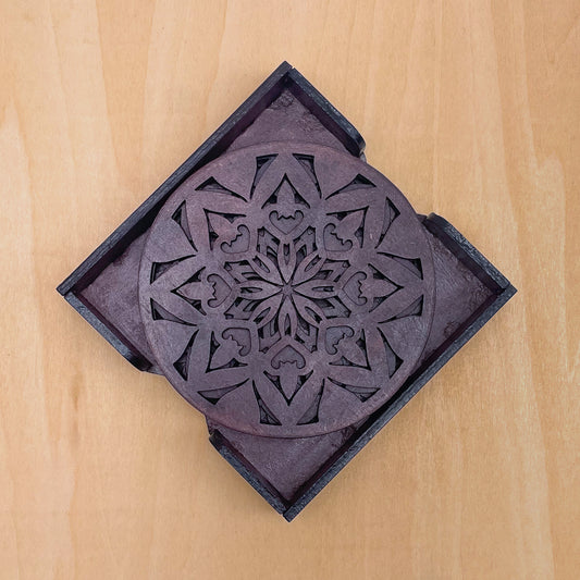 Mandala Art Coasters-Ashta Wooden-Rose Wood