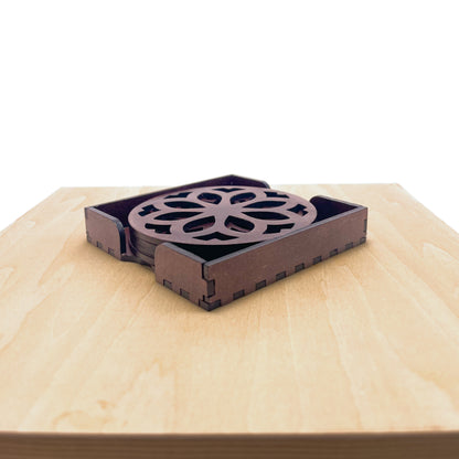 Mandala Art Coasters-Nava Wooden-Rose Wood
