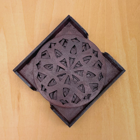 Mandala Art Coasters-Dasha Wooden-Rose Wood