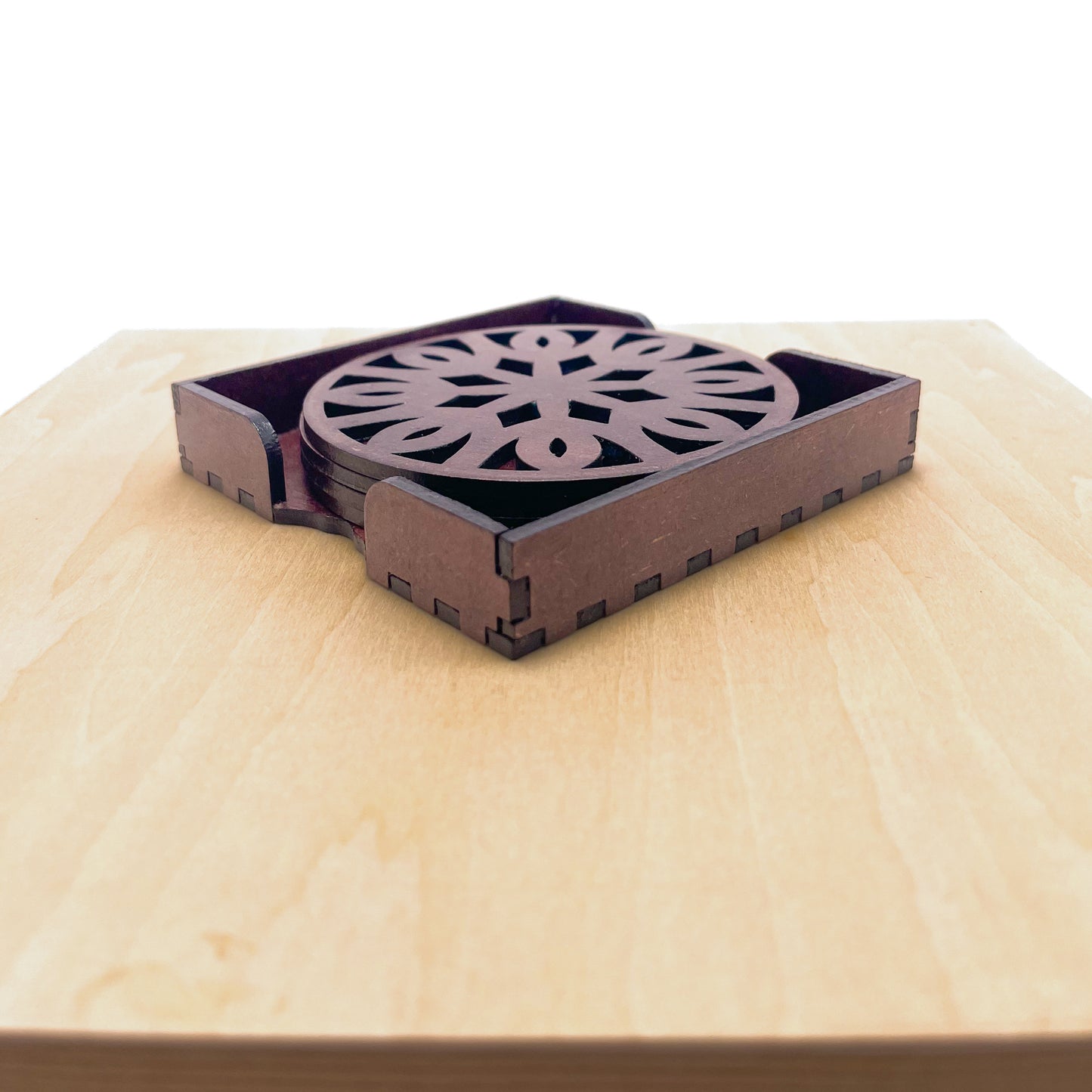 Mandala Art Coasters-Trayodash Wooden-Rose Wood