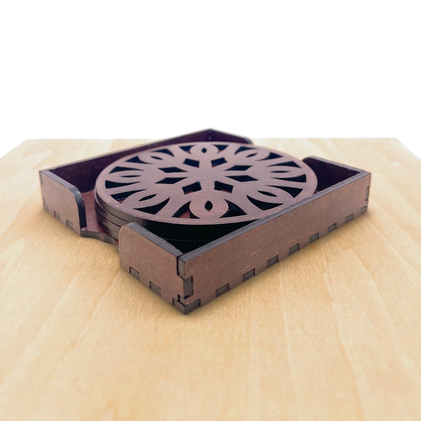 Mandala Art Coasters-Trayodash Wooden-Rose Wood