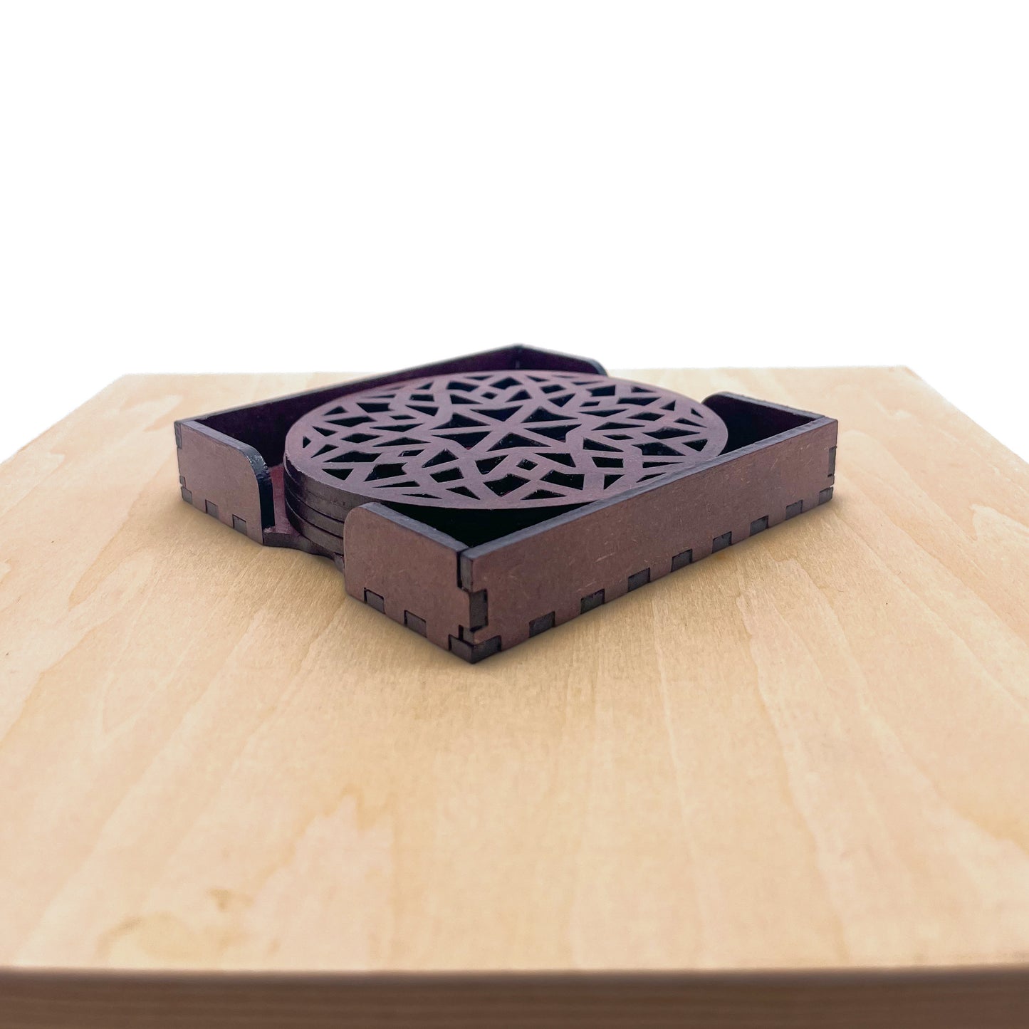 Mandala Art Coasters-Chaturdash Wooden-Rose Wood