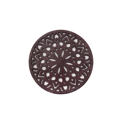 Wooden Panchadash Mandala Coasters with Holder