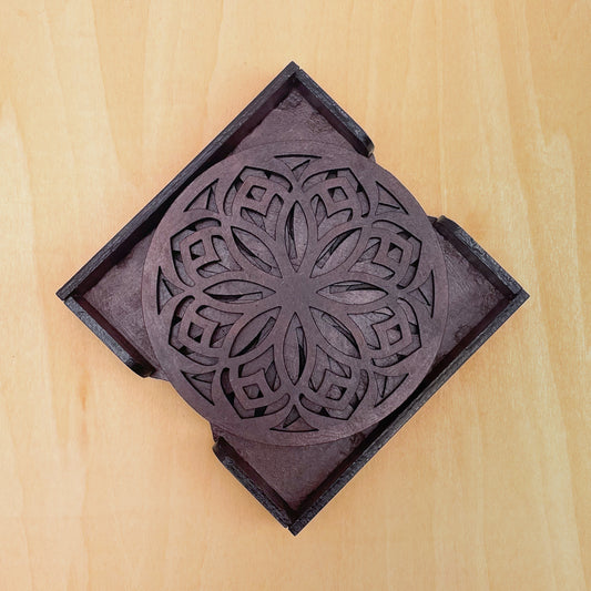 Mandala Art Coasters-Shodash Wooden-Rose Wood