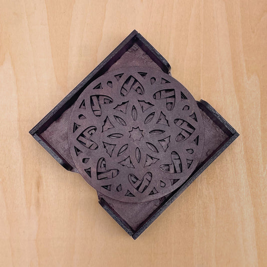 Mandala Art Coasters-Ashtadash Wooden-Rose Wood