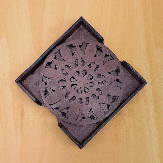 Mandala Art Coasters-Navadash Wooden-Rose Wood