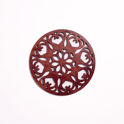 Mandala Art Coasters-Ekam Wooden-Warm Walnut