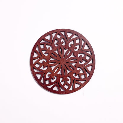 Mandala Art Coasters-Treeni Wooden-Warm Walnut