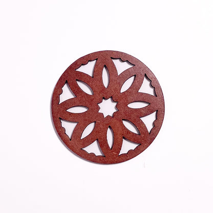 Mandala Art Coasters-Pancha Wooden-Warm Walnut