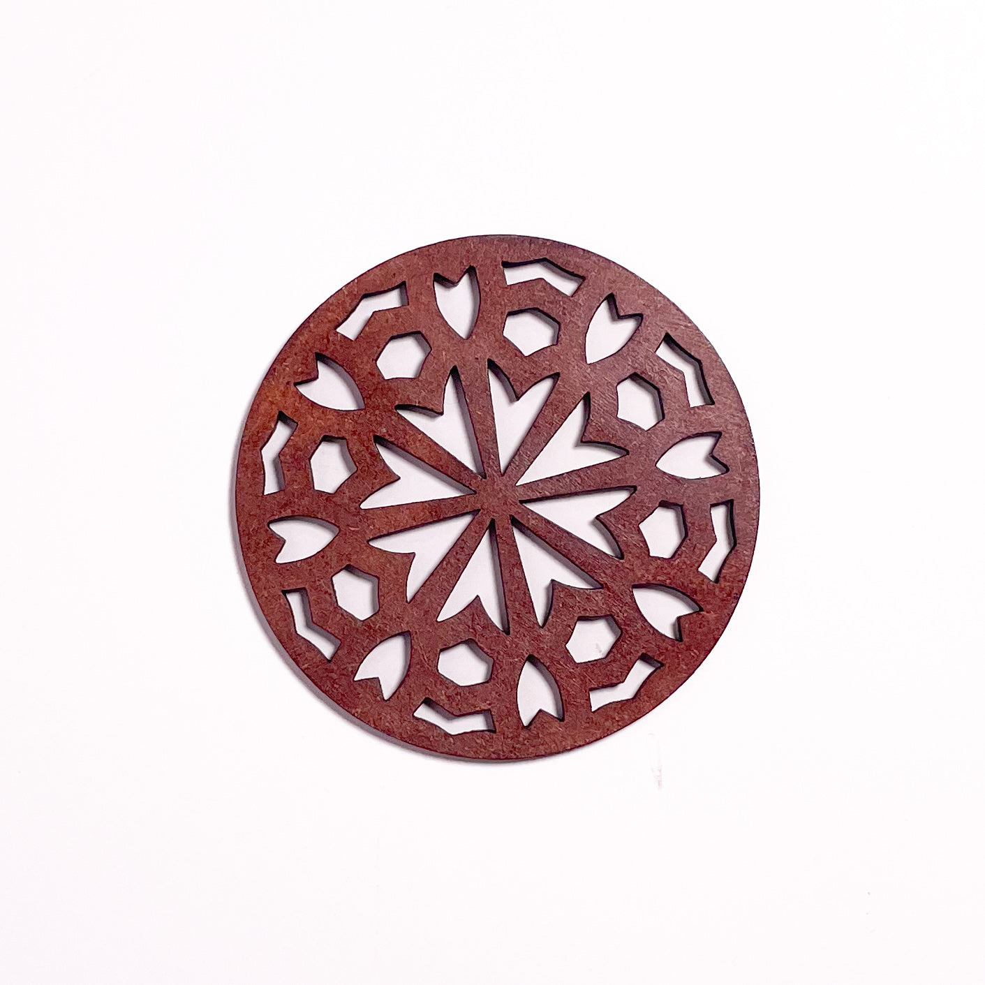Mandala Art Coasters-Shata Wooden-Warm Walnut