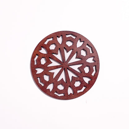 Mandala Art Coasters-Shata Wooden-Warm Walnut
