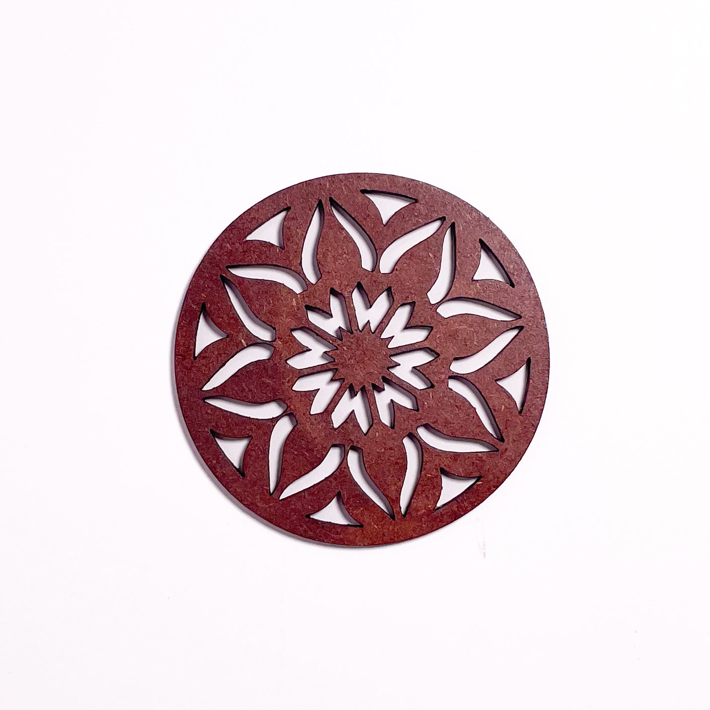 Mandala Art Coasters-Sapta Wooden-Warm Walnut