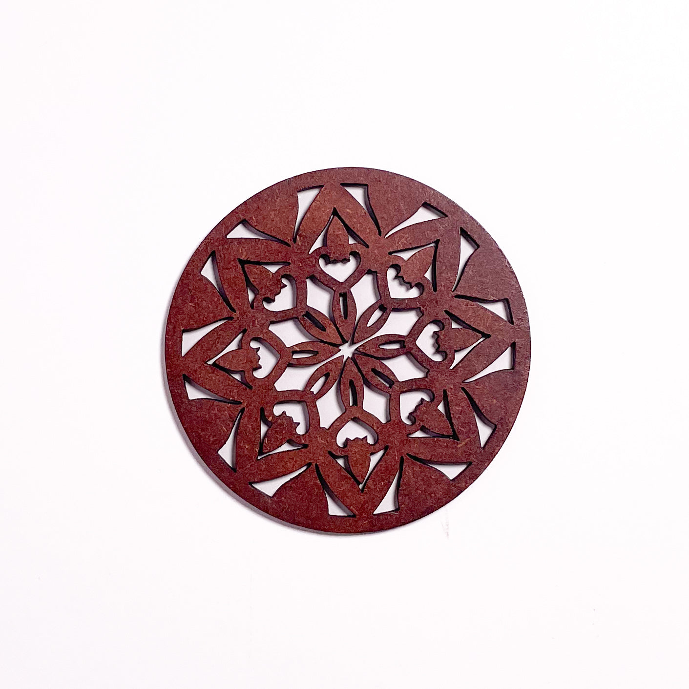 Mandala Art Coasters-Ashta Wooden-Warm Walnut