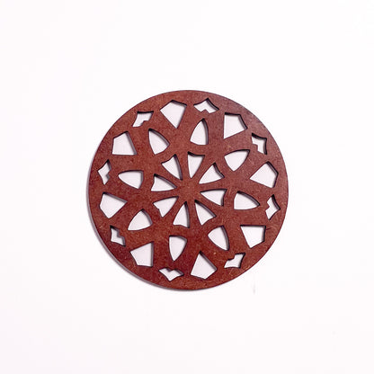 Mandala Art Coasters-Dasha Wooden-Warm Walnut
